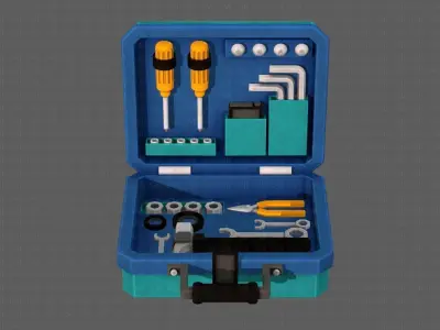Tools box cartoon V01 Low-poly 3D model