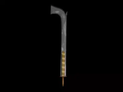 Crook sword Low-poly 3D model