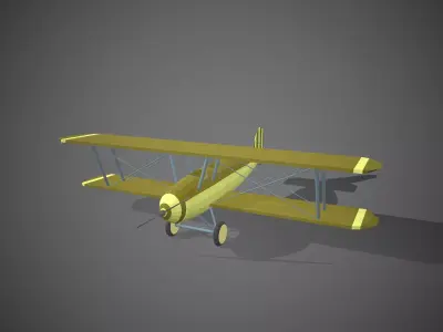 Airplane cartoon - 08 Low-poly 3D model