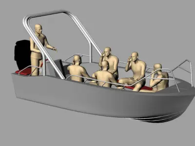 Aluminium boat 3D model