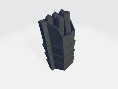 Bullet Bin Low-poly 3D model