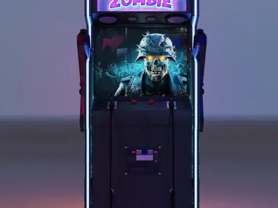 zombie shooting game machine Low-poly 3D model