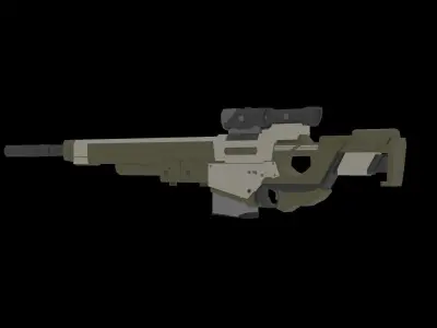 Low Poly Sniper  Free 3D model