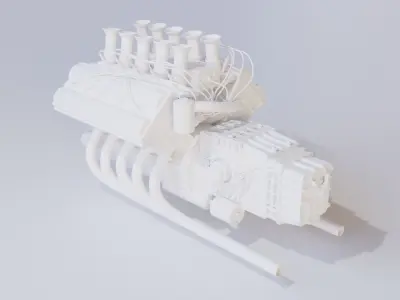 V10 car engine 3D model 3D model