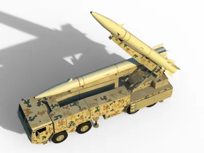 Zolfaghar Iranian road-mobile missile 3D model