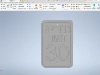 Traffic Control Sign with Speed Limits Free low-poly 3D model