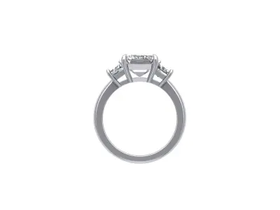 3- stone Emerald Ring 3D print model