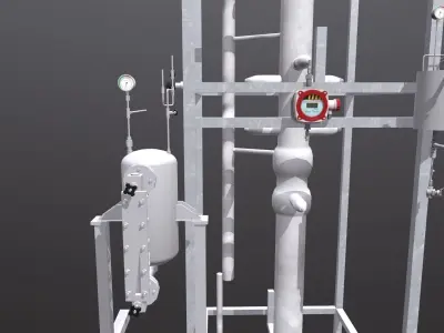 Liquid Vessel Structure Low-poly 3D model