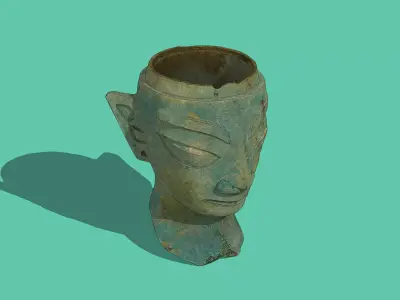 Sanxingdui Bronze Mask Low-poly 3D model