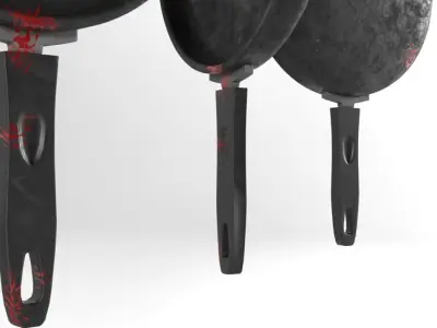 Bloody Pan Low-poly 3D model