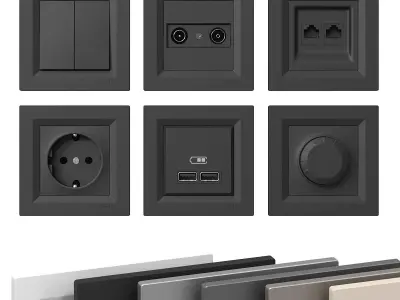 Schneider Asfora sockets 3D model