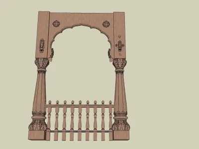 indian jodhpuri stone arch 3D model