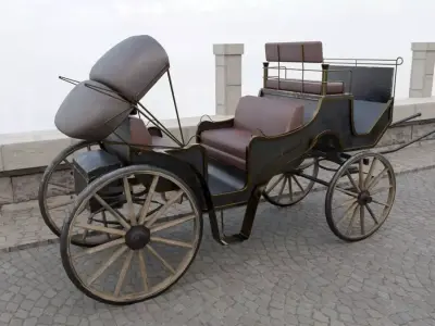 Victorian Horse Drawn Cart Carriage Collection 3D Model Pack