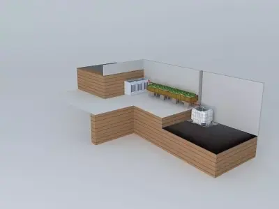 Aquaponico system 05 Aquaponics Beira Mar 1 Tank 1 IBC 2 beds... 3D model