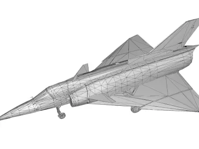 Lowpol IAI Kfir Aircraft Low-poly 3D model
