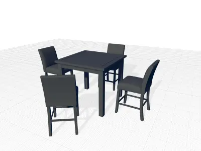 Stuckey Counter Diner Table Chair  Set 3D model