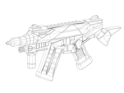 Wasp SMG Game Ready 3D Model Low-poly 3D model