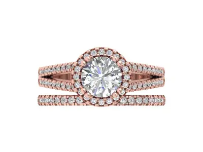 Solitair Ring Bridal Set 3D print model 59