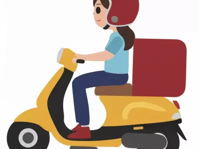 Delivery Woman on Vespa 3D Model 3D print model
