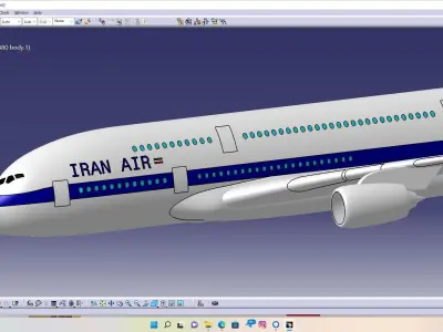 Airbus A380 IRAN AIR HOMA 3D model