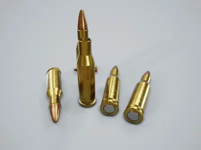 Cartridge Bullet PBR Game Ready Low-poly 3D model