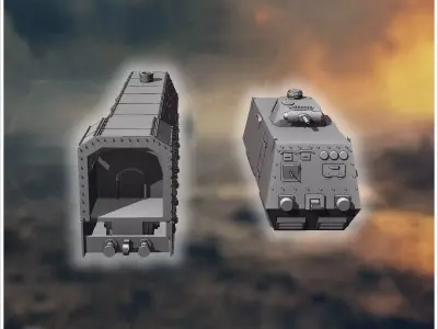 German armored train set with Panzer III turret - World War Two  3D print model