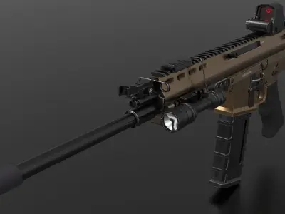 Game Combat Rifle Fps - Tps Low-poly 3D model