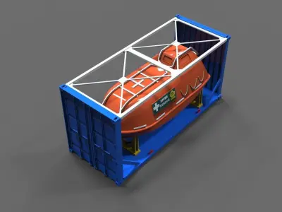 Lifeboat in container 3D print model