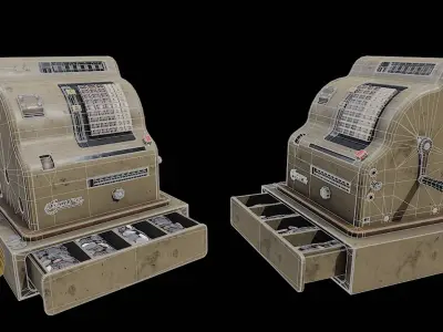 Vintage Cassier Machine Pbr Low-poly 3D model
