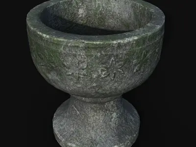 old stone cup game asset  Low-poly 3D model