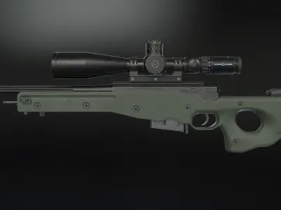 AWM Sniper Rifle Low-poly 3D model shop