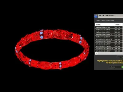 Bangle antique gold bracelet 3D print model