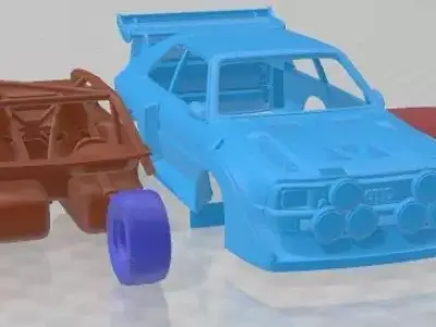 Audi Quattro Sport S1 1985 V2 Printable Car  3D print model