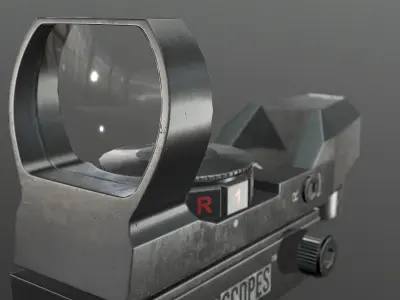 Red Dot Sight  Low-poly 3D model