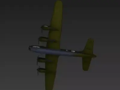 Boeing B29 Bomber 3D Model World War II Aircraft Low-poly 3D model