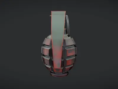 military hand grenade 3D model 2