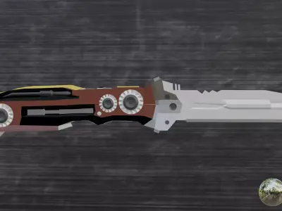 Mech Knife Low-poly 3D model