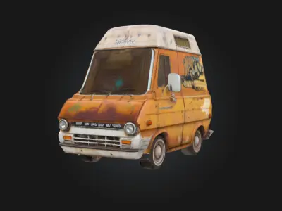 Rusty Graffiti Van  Urban Decay on Wheels 3D model