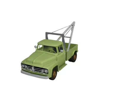 Early Vintage Tow Pickup Truck Antique Historical Vehicle 02 3D model