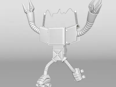 Cute child cartoon robot dream  3D model