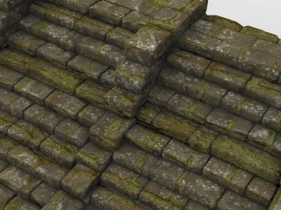 staircase ancient 01  3D model