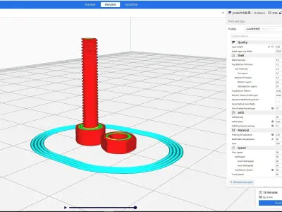  M3 hexagon socket head cap screw and M3 nut Free 3D print model