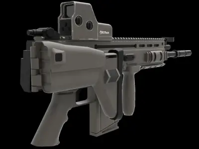 fn scar assault rifle 3D model purchase