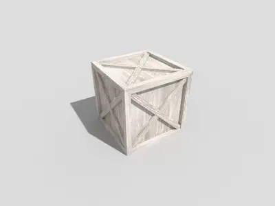 low poly wooden crate Low-poly 3D model 4