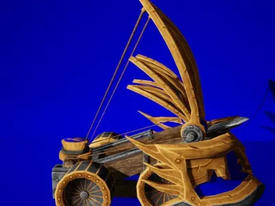 Mechanical ballista Low-poly 3D model