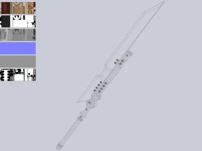 Steampunk blade Low-poly 3D model get
