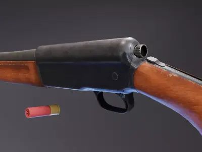 Model 1911 Widowmaker Shotgun Low-poly 3D model