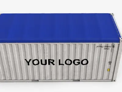 20ft Generic Open Top shipping Container 3D model