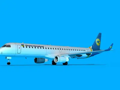 Embraer Emb-190 Ukraine Intl 3D model