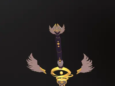 Fantastic Sword Game Ready  Free low-poly 3D model